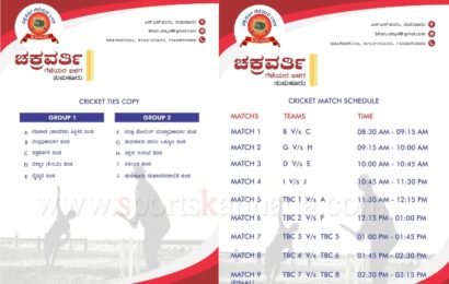 ಚಕ್ರವರ್ತಿ ಗೆಳೆಯರ ಬಳಗ ತುಮಕೂರು-ಸರಕಾರಿ ನೌಕರರು ಹಾಗೂ ಸೇವಾರಂಗದ ವಿಶಿಷ್ಟ ಟೆನ್ನಿಸ್ ಕ್ರಿಕೆಟ್ ಪಂದ್ಯಾಕೂಟ